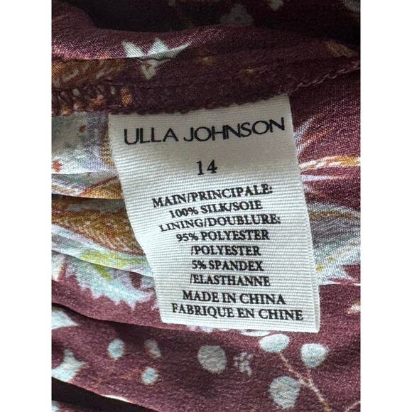 NEW Ulla Johnson Josanna 100% Silk Gown Floral Ruffle Tiered Maxi Dress Sz 14 - Picture 16 of 16